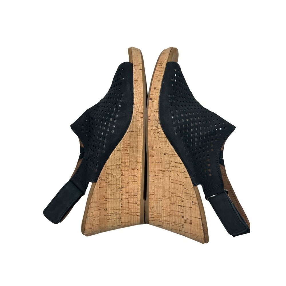 Rockport Briah Perforated Black Wedge Sandal  Size 9M  Comfortable Cork Heel - Picture 10 of 10